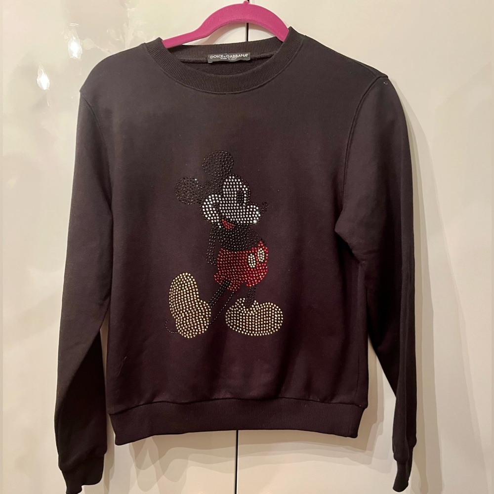 Dolce and Gabbana Mickey Mouse Rhinestone Sweatshirt